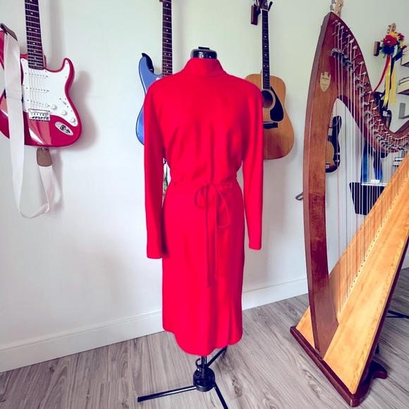 Rouie 100% Wool Long Sleeve High Neck Mod Dress SZ Lrg/14 - Picture 2 of 9